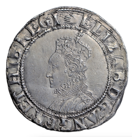British hammered, Elizabeth I, silver shilling, sixth issue, mintmark hand, c. 1590-2