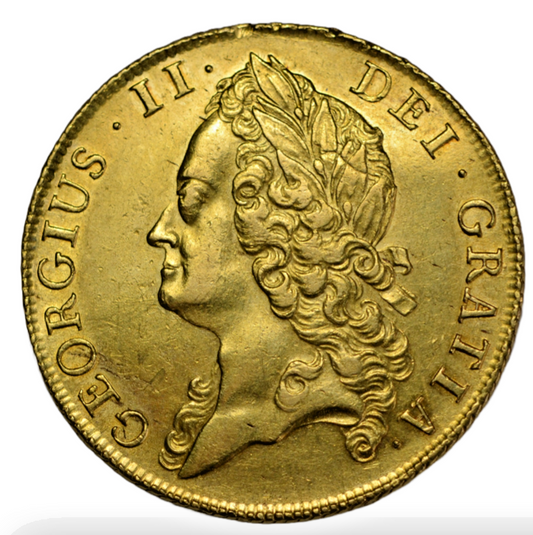 British, George II, gold two guineas 1740/39, intermediate head