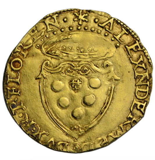 World, Italy, Florence (Firenze) Alessandro de Medici, gold scudo d'oro, 1533