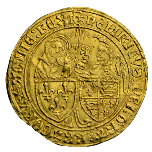 British hammered, Anglo-Gallic, Henry VI, gold salut d'or, Les Mans mint, 1423 or later