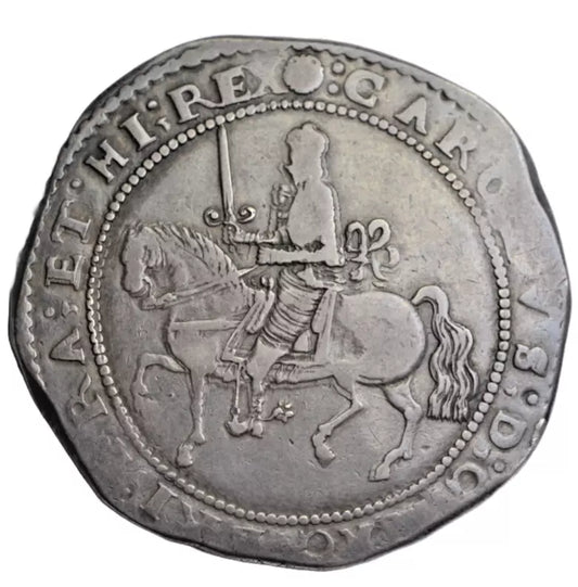 British hammered, Charles I, silver crown, Exeter mint, c. September 1643, barrel garniture