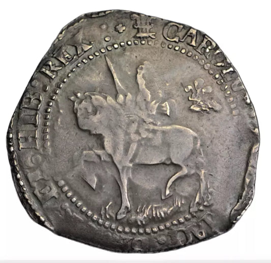 British hammered, Charles I, silver halfcrown, Oxford mint, 1643 OX, mm. rosette