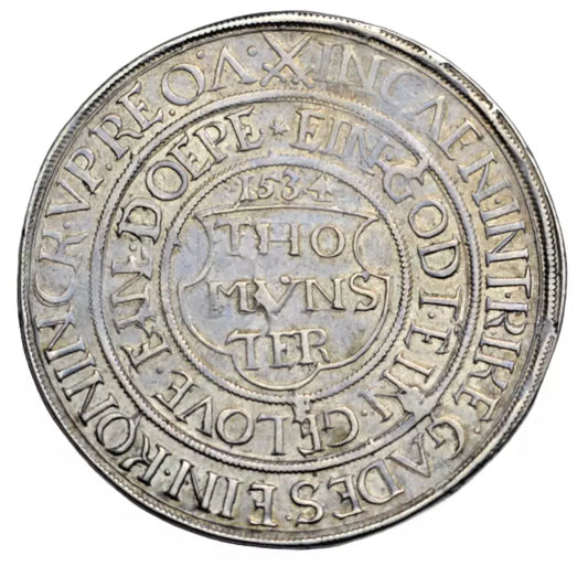 World, Germany, Münster, Anabaptist period, silver 1.5 taler 1534, struck c. 1640s