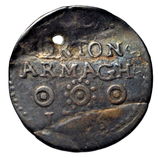 Ireland, Co. Armagh, Armagh, Alexander Morton, silver threepence token 1736