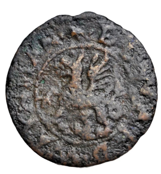 British tokens, Ireland, Dublin, Corke Hill, Edward Waynman, penny token, c. 1660s, dragon
