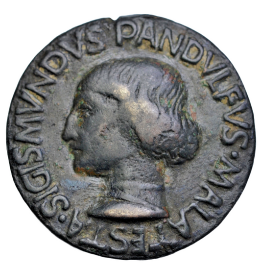 World, Italy, Rimini, Sigismondo Pandolofo Malatesta, AE medal 1447, by Matteo de Pasti