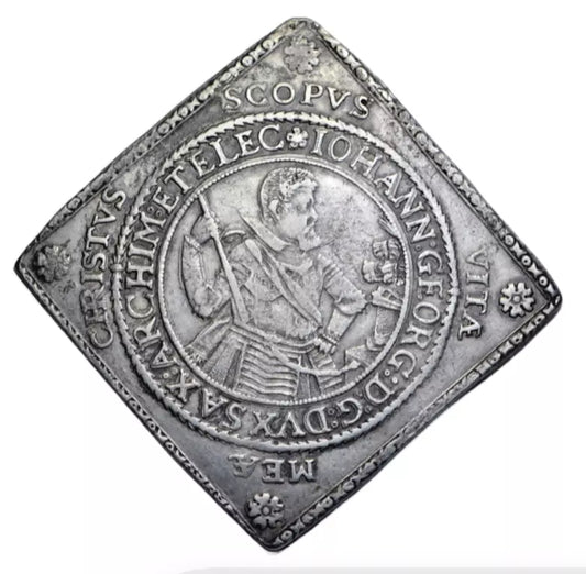 World, Germany, Saxony (Albertinische), Johann Georg I, silver thaler klippe 1615