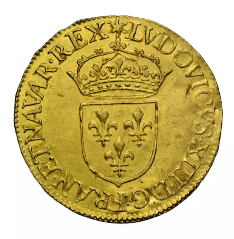 World, France, Louis XIII, gold ecu d'or au soleil, 1627 A (Paris mint), rare