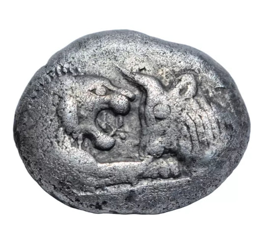 Greek, Kingdom of Lydia, time of Kroisos, AR stater 560-546 BC, lion & bull Kayhan 1018