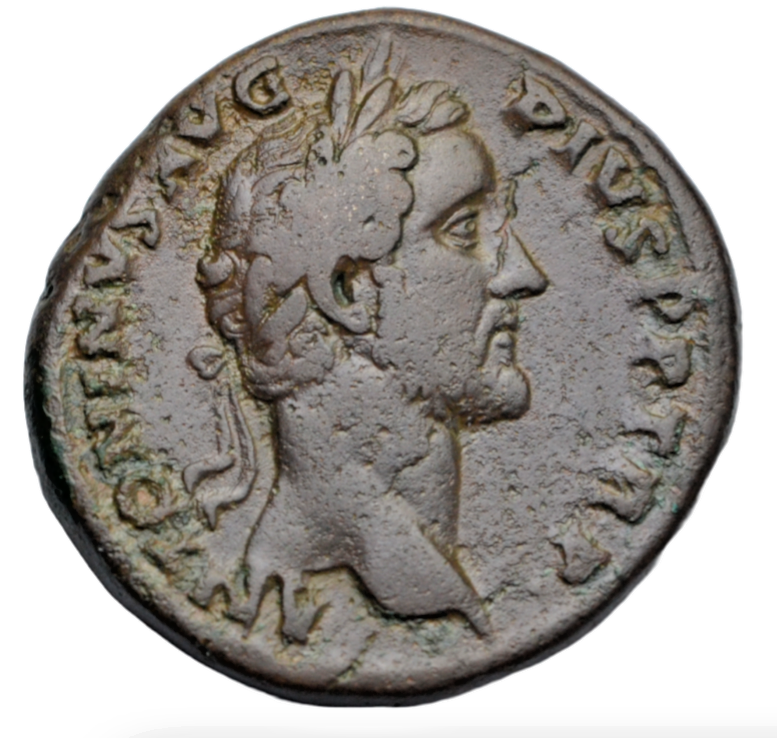 Roman Imperial, Antoninus Pius, AE sestertius, Rome c. 145-7 AD, Emperor seated on platform