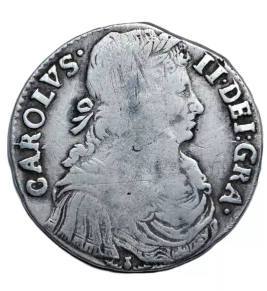 British, Scotland, Charles II, silver merk 1672, type II, reversed 2 in date, very rare