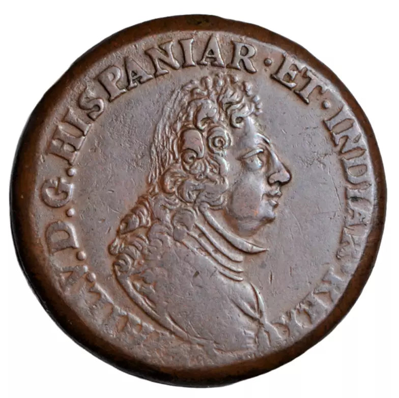 World, Spanish Netherlands (Belgium), Brabant, Philip V, double liard 1709, Namur