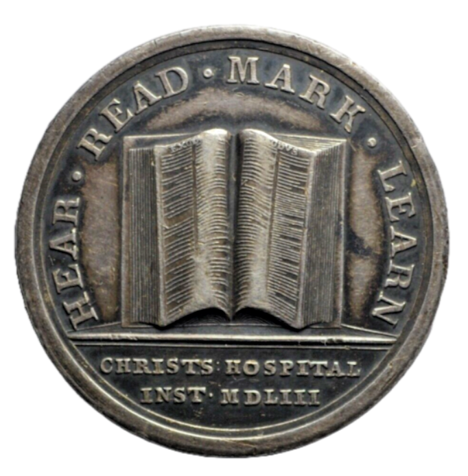 British medals, Sussex, Christ's Hospital School, silver marker's medal 1790, Edward VI depicted