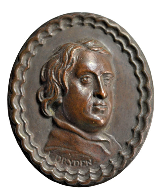 British tokens, John Dryden (1631-1700), poet, a uniface bronze plaque c. 1840