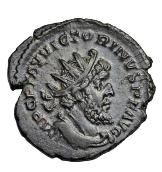 Roman Imperial, Victorinus, AE antoninianus, Trier, 269 AD, Sol advancing left, INVICTVS