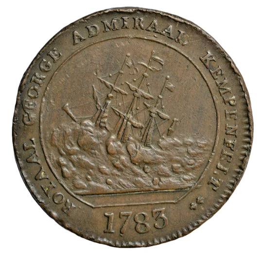 British tokens, Blockade of Gibraltar 1783 and the sinking of the Royal George, a Dutch medal