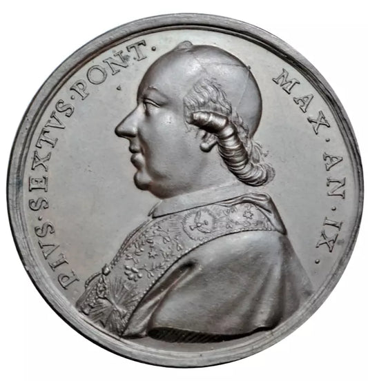 World, Papal States, Pope Pius VI, AE medal 1783 by F Hamerani, Sacristy of St. Peter's