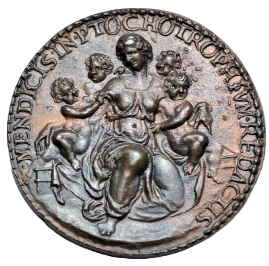 World, Papal States, Pope Pius IV AE medal, Charity with children, after Bonzagni