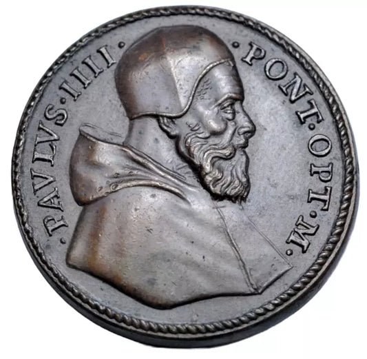 World, Papal States, Pope Paul IV, AE medal, Christ gives Peter the keys of heaven