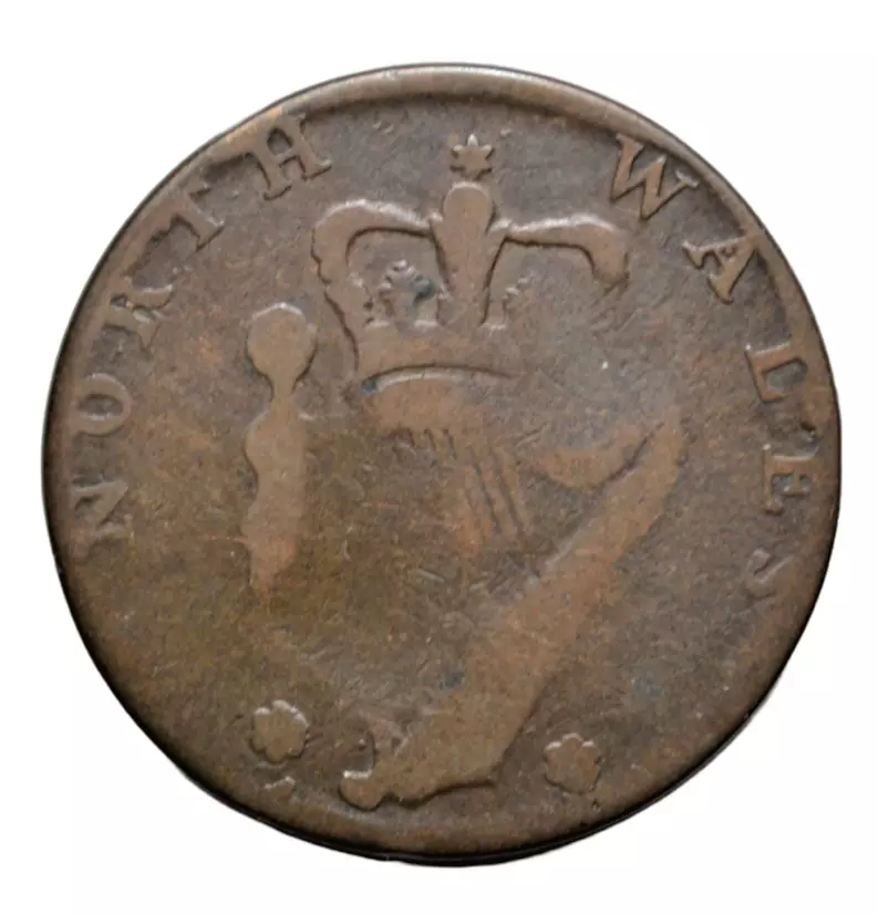 British tokens, United States, George Washington halfpenny token, "North Wales", c. 1790s