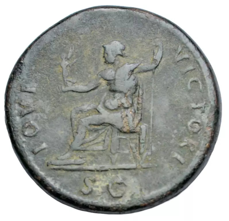 Roman Imperial, Domitian AE sestertius, Rome, 92-94 AD, Jupiter holding Victory, 1941 provenance