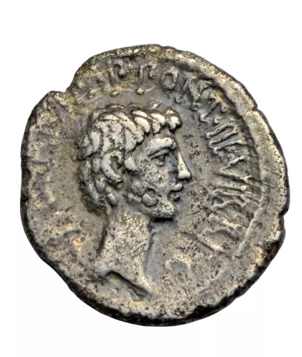 Roman Republican, Mark Antony and Octavian, AR denarius, c. 41 BC, M. Barbatus Pollio moneyer