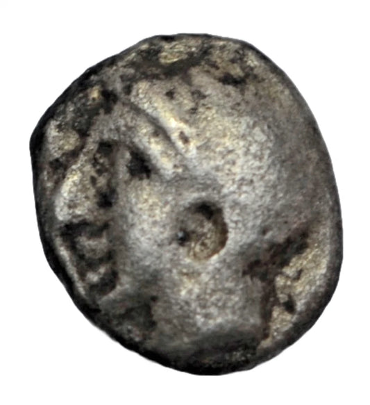 Greek, Lydia, Ifes (Ates), usurper, AR hemiobol c. 450-400 BC, head left/grain of wheat
