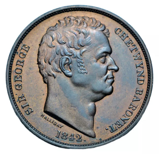 British tokens, Warwickshire, Grendon, Sir George Chetwynd, halfpenny token 1842