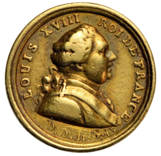 World, France, Louis XVIII, entry into Paris, 3 May 1814, gold medal, dedicated on edge