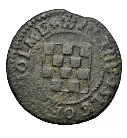 British tokens, Lincolnshire, Epworth, Richard Parnell, halfpenny token c. 1660s, chequers