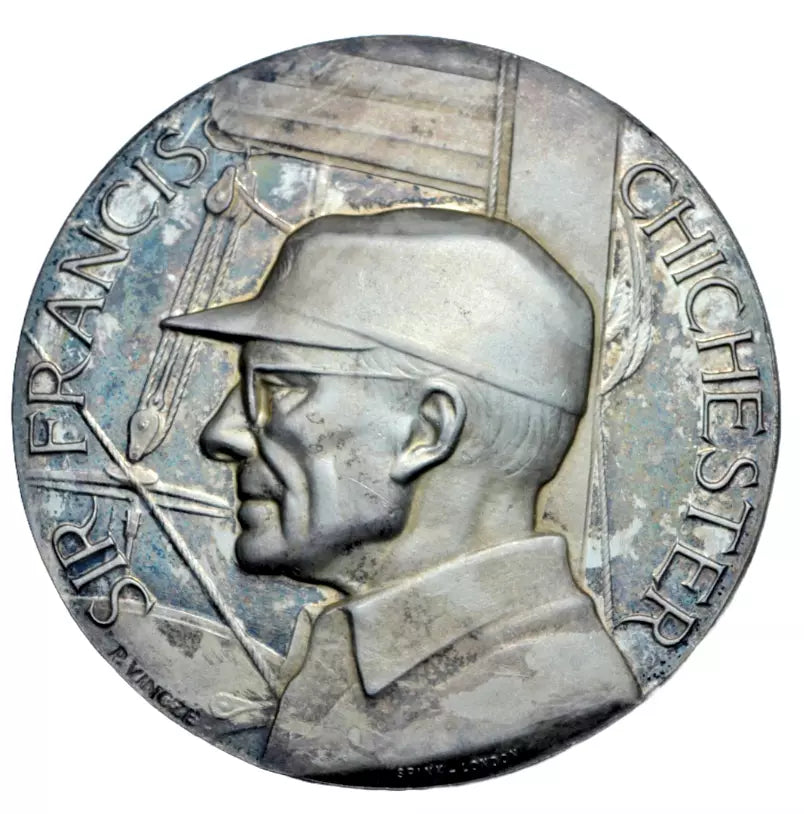 British medals, First Solo Circumnavigation of the World, silver medal 1967, by Paul Vincze