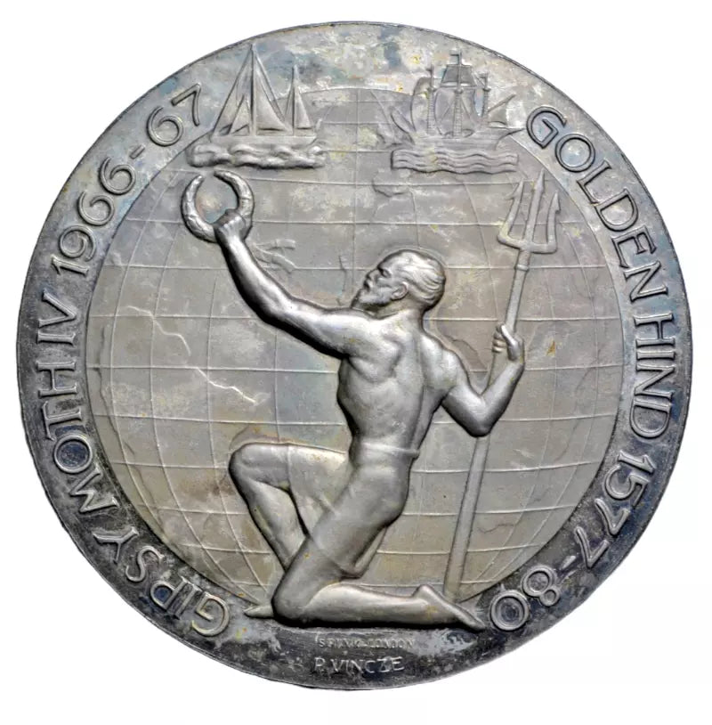 British medals, First Solo Circumnavigation of the World, silver medal 1967, by Paul Vincze